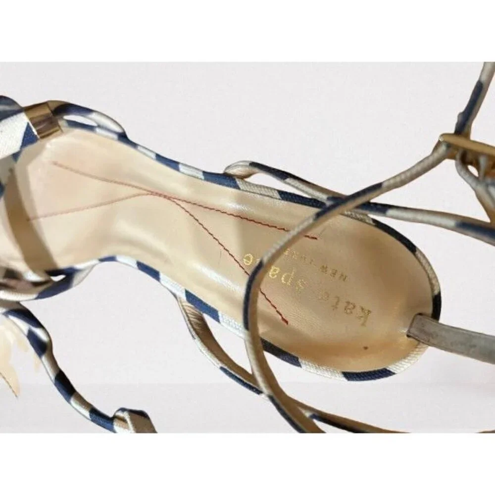 Kate Spade Strappy high heel sandals made in Italy nautical open toe Size 7.5